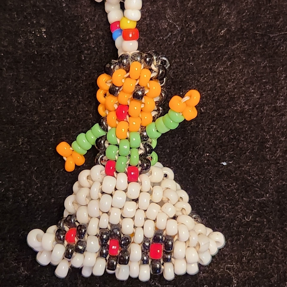 Native American Navajo Beaded Doll Necklace